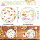50Pcs Weenies and Tinis Party Supplies 9" Large Bachelorette Martini Theme Paper Plates Disposable Green Pink Platter for Hot Dog Bar Bachelorette Party Birthday Dinner Kitchen Party Favors