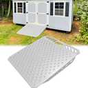 Shed Ramps for Riding Mower - 33.2" L x 31.3" W Heavy-Duty Steel (1500 lbs Capacity) - Suitable for Sheds Entrance Garage Threshold Lawn Mowers Wheelchairs Tractor Snow Blower Garden Cart