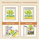 2 Pack Kids Art Frame, Kids Artwork Frames Changeable 8 x10.5 with Mat and 9 x12 Without Mat, Woodgrain Front Opening Children Picture Storage Frame for Wall Holds 50Pcs Crafts, Drawing, Art Projects
