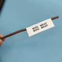 Compatible Label Tape Replacememt for M21-750-499 Cartridge 3/4 inches Nylon Labels Tape,Black on White Compatible with M210 and M211 Label Maker-16' Length 0.75" Width