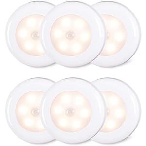 STAR-SPANGLED 4 Pack 2.8” Motion Sensor Lights Indoor AAA Battery Operated, Stick on LED Puck Light for Stairs, Under Cabinet, Closet, Warm White