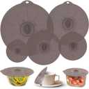 Silicone Lids for Pots and Pans - Silicone Lids for Food and Bowl Covers for Food Safe BPA Free Silicone Bowl Covers Microwave Cover(Gray)