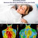 Grounding Sheet, Grounding Bed Sheets Earth Connected Grounding Flat Sheets for Better Sleep with Silver Fiber & Organic Cotton (90x35 inch) (Half, White)