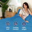 Twin Size Flat Sheet - Hotel Quality Top Flat Bed Sheet Only - Ultra-Soft, Breathable & Cooling - Fade & Wrinkle Free - Easy-Care, Stain & Shrink Resistant Bedding - Easy-Fit & Oeko-Tex - Denim Blue