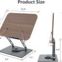 Book Stand for Reading, Multi-Angle & Height Book Holder with 360 Swivel Base, Lightweight Foldable Cookbook Stand for Kitchen, Office, Textbook, Recipe, Music Scores, Kindle, Tablet (Regular Version)