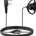 Retevis 2 Way Radio Earpiece with Mic, D-Type Walkie Talkie Earpiece, 2 Pin, for RT22 RT68 RT21 H-777 RT22S, Compatible with Pxton, BAOFENG 888S, Kenwood Walkie Talkies, Two Way Radio Headset(1 Pack)