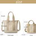 Canvas Tote Bag for Women,Small Totes Bags with Zipper Crossbody Purse with Pockets Large Shoulder Handbag,2 Sizes