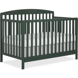Dream On Me Odelle 5-in-1 Convertible Full-Size Baby Crib in Forest Green, GreenGuard Gold & BSA Converts to Toddler, Day & Full-Size Bed, Sustainable Pinewood, 3 Mattress Heights