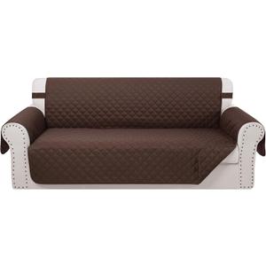 Reversible Sofa Covers Couch Cover Furniture Protector for Dogs Elastic Straps Water Resistant (Sofa, Chocolate/Chocolate)