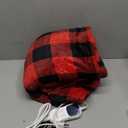 Homemate Electric Blanket Heated Throw - 50x60 Ultra Soft Cozy Flannel Heating Blanket with 10 Fast Heat Levels 8 Hours Auto Off Over-Heated Protection ETL Certification Keep Warm in Home Office (Red-black)