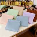 6 Pcs Small Pouches For Purse, Snap Closure Leather Organizer Pouch, 6 Color Purse Organizer Pouches, Small Leather Pouch For Cosmetics, Keys, Coins, Travel & Daily Use