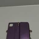 Defencase Compatible with iPhone 14 Case Wallet with RFID Blocking Card Holder for Women and Men, Fashion PU Leather Magnetic Snap Flip Zipper Strap Wallet Phone Case Fit for iPhone 14 6.1", Purple