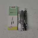 Small Silicone Tongs 7-Inch Mini Serving Tongs, Set of 3 (Black Gray White)