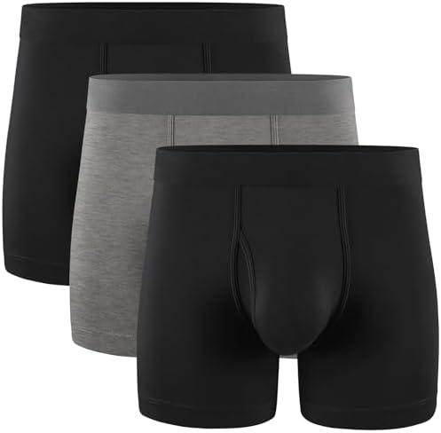 5Mayi Men's Underwear Boxer Briefs Cotton Regular Long Mens Boxer Briefs Underwear Men Pack M