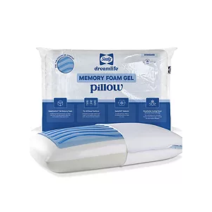 Sealy Dreamlife Memory Foam Gel, Standard White Pillow