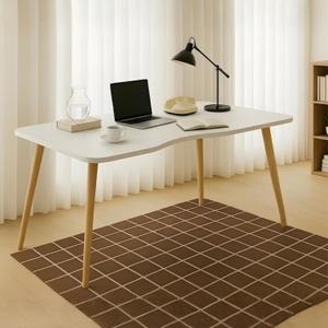 Modern White Wooden Computer Table, 40" L x 20" W x 30" H inches Durable and Stylish Desk for Home Office, Bedroom, or Study