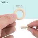 MECCANIXITY 100pcs 1.2" Unfinished Wooden Rings Smooth Natural Wood Macrame Rings for Curtain Connectors DIY Crafts Knitting Decoration Jewelry Making