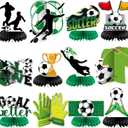 12 Pcs Soccer Birthday Party Decorations Soccer Honeycomb Centerpieces Sports Themed Table Decorations Football Theme Topper Centerpieces for Birthday Baby Shower Party Supplies