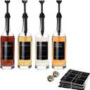 25.4 oz 750 ml Glass Coffee Syrup Dispenser for Coffee Bar With Pump & Lables Glass Syrup Bottle Included -4 Pack