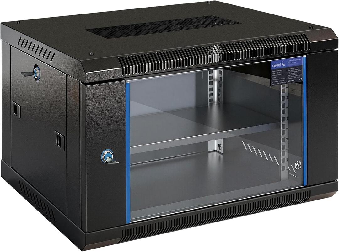 6U Wall Mount Server Rack, 450mm Deep Network Cabinet for Home Lab, 6U-Black