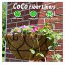 6 Pcs of 14-Inch Hanging Basket Coco Liners Replacement - Natural Round Coconut Fiber Planter Basket Liners for Hanging Basket Flowers