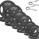 Fitvids 1 Inch Standard Barbell Weight Plates Set, 70 LB(2.5-10 LB) Barbell Weight Set for Home Gym Strength Training, Deep Grip Edge