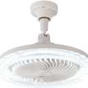 Souxgjey Small Ceiling Fan with Lights and Remote, 10" Socket Fan Light for E26/E27 Sockets, 3 Speeds, 3 Color Temperatures, Dimmable LED Screw in Ceiling Fan for Bedroom Bathroom Garage Kitchen