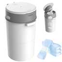 Bellababy Diaper Pail, Upgrade Baby Diaper Bin with Double Odor Locking, Includes 4 Refills (270 inches/pcs), Compact Design for Nursery
