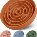 Coomazy Slow Feeder Dog Bowls, Silicone Dog Bowl with Suction Cups, Slow Feeder & Non-Slip Design, Boredom and Anxiety Reducer, Suitable for All Breed Dogs, Orange