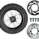 12" Rear Rim Wheel Disk Brake 80/100-12 Tire Tube Apollo SSR 50cc 125cc XR CRF Dirt Pit Bike Tao Kayo TSD 110 TD 125 15mm Axle With Brake Rotor and 428 41T Sprocket (12 inch)