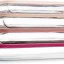 COOK WITH COLOR 8-Piece Deep Glass Baking Dish Set with Plastic Lids  Casserole and Food Storage Containers for Lasagna, Leftovers  Freezer-to-Oven, Microwave & Dishwasher Safe, Rose
