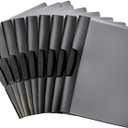 Amazon Basics Report Covers with Clip, Clear Front Presentation Folders, 9 x 10.5 inches, Grey, Pack of 10
