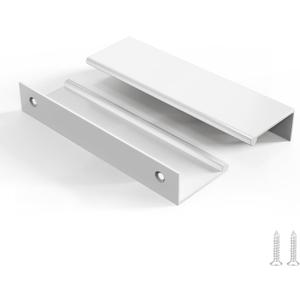 Rergy 10 Pack White Cabinet Pulls 5 inch Finger Pull for Cabinets Edge Aluminum Alloy Hardware for Dresser Drawer Cupboard Handles