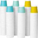 Tamone 600 Pack 3 oz Bathroom Cups, Small Paper Cups, Mouthwash Cups, Mini Paper Cups, Blue, Yellow, Green Disposable Paper Cups for Party, Picnic, BBQ, Travel, Home and Event