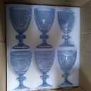 Pack of 12 Vintage Glass Goblets Glassware, 10 oz, Light Blue, standard