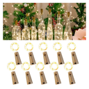 10 Pack Wine Bottle Lights with Cork, 20 LEDs, 6.6 Ft, Fairy Mini String Lights for DIY Jar Halloween, Christmas, Party Decoration, Wedding Listing (10 Pack, Warm White) And 30 PCs Alkaline Battery 1.55V