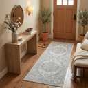 GRANNY SAYS Rug Runners for Hallways Non Slip, Washable Runner Rug for Kitchen Floor, Carpet Runner for Entryway, Laundry Room, 2x6 Long Kitchen Rugs with Rubber Backing, Vintage Rug (Silver Gray)