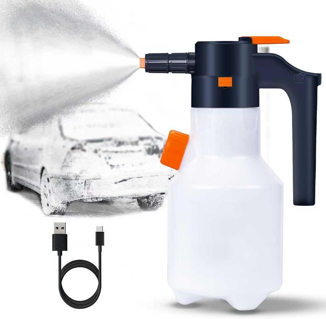 Electric Foam Sprayer 2L, Pressurized Sprayer for Home, Garden and Car Beauty and Cleaning