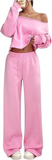 Off The Shoulder Sweat, Medium, Pink 