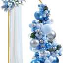 7.2 ft Arch Backdrop Stand, Metal Balloon Arch Stand, Stable Wedding Arched Frame with Square Base Ground Nails, Background Arches for Birthday Party Baby Shower Garland Decoration, Gold