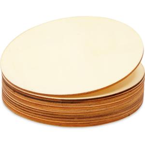 12 Pack 6 Inch Unfinished Wood Circles for Crafts, Blank Cutout Slices for Wood Burning, Engraving, Round Wooden Discs for DIY Coasters, Art Projects, 1/10 Inch Thick