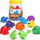 Learning Resources Snap-n-Learn Matching Dinos - Dinosaur Toys, Mini Plastic Figures, Sensory Bin, Toddler Travel Games, Shape Sorter, Preschool, Fine Motor Skills, Montessori Counting