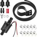 CarBole 12V Electric 2-3.5 PSI Fuel Pump with 5/16" ID Fuel Line Filter Kit Universal for Gas Gasoline Diesel