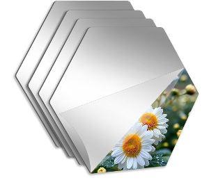Abyssaly 4 Pack Acrylic Mirror Stickers 12" x 12", 3D Hexagon Flexible Plastic Mirror Tiles for Wall, Frameless Non-Glass Full Length Stick on Espejos Wall Tile Sheets for Bedroom Home Gym DoorAmazon's Choice