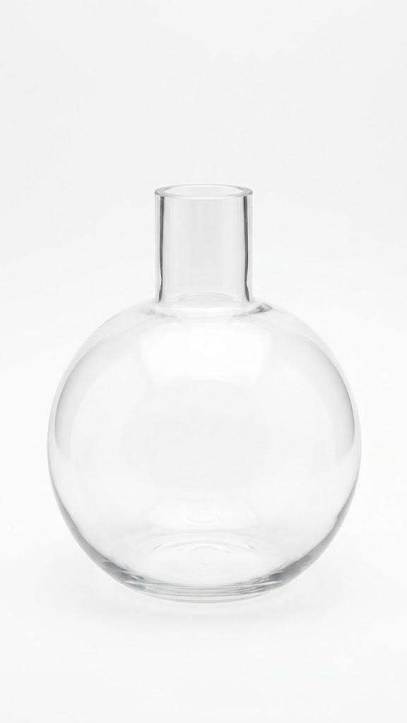 Modern Clear Glass Bubble Vase – Round Decorative Flower Vase for Home Decor, Table Centerpiece, Minimalist Design