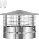 VIVOHOME 12" Cone Top Chimney Cap with Screen, Round Roof Rain Chimney Cover, Galvanized Steel Fireplace Exhaust Cap, Adjustable Roof Cap for Vent