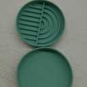 Slow Feeder Dog Bowls Set for Small Dogs & Cats, Portable Non-Slip Silicone Food & Water Bowls, Promotes Healthy Digestion, Dishwasher & Microwave Safe, 1.4 & 2 Cups, Ocean Wave