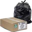 Aluf Plastics - RL-3036XH 20-30 Gallon Trash Can Liners (100 Count) - 30" x 36" - Thick 1.5 MIL Equivalent Black Trash Bags for Bathroom, Kitchen, Office, Industrial, Commercial, Recycling and More
