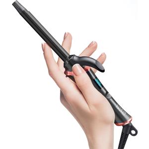 1/2 Inch Curling Iron for Short Hair, Dual Voltage Travel Size with 5 Adjustable Heat Settings, Mini Curling Iron Ceramic Barrel with Argan Oil Infused