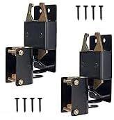 2 Packs MustGood Heavy Duty Farm Gate Latch 2 Way Gate Latch Perfect for Farms, Pastures, and Ranches (Black)